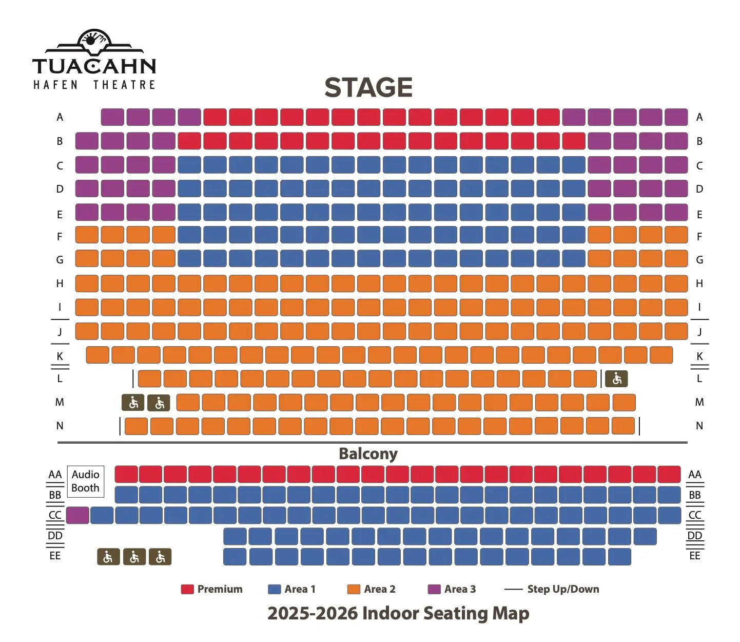 2025-2026 HAFEN THEATRE SEATING CHART Pricing Areas
