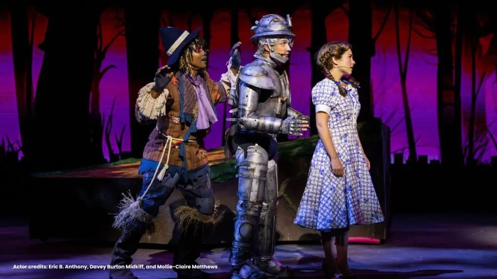 Image of the actors from Tuacahns Wizard of Oz on stage.